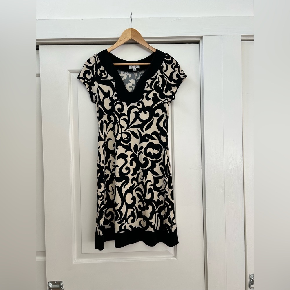 Sweet Storm Black and Cream Dress - Size L